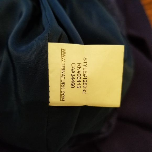 TRINA TURK PURPLE  DRESS 3/4 SLEEVE SIZE 8 - Picture 6 of 6